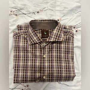 Tailorbyrd Dress Shirt/ mens/ Brown/ Long Sleeve/ button down/100% Cotton